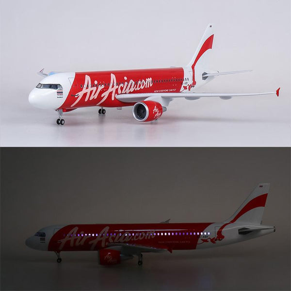 1:80 AirAsia Airbus A320 Airplane Model 18” Decoration & Gift (LED