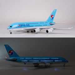 1:160 Korean Air Airbus 380 Airplane Model 18” Decoration & Gift (LED)
