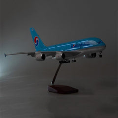 1:160 Korean Air Airbus 380 Airplane Model 18” Decoration & Gift (LED)