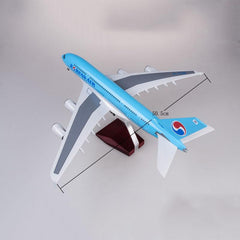 1:160 Korean Air Airbus 380 Airplane Model 18” Decoration & Gift (LED)