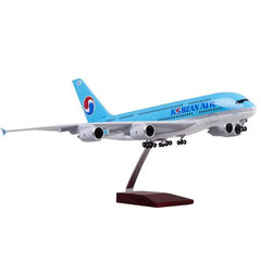 1:160 Korean Air Airbus 380 Airplane Model 18” Decoration & Gift (LED)