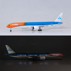 1:150 ''Orange Pride'' KLM Royal Dutch Airlines Boeing 777-300ER Airplane Model 18” Decoration & Gift (LED)