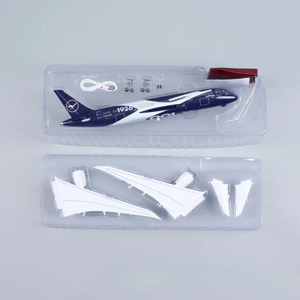 1/130 Lufthansa Boeing 787-9 100th Anniversary Airplane Model 17″ Decoration & Gift