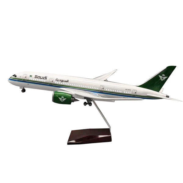 1/130 Saudi Arabian Airlines Boeing 787 Dreamliner W/Wood Stand, Gear & LED