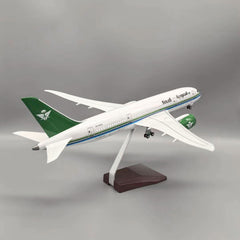 1/130 Saudi Arabian Airlines Boeing 787 Dreamliner W/Wood Stand, Gear & LED