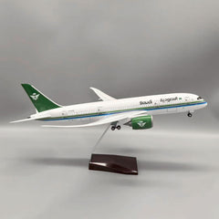 1/130 Saudi Arabian Airlines Boeing 787 Dreamliner W/Wood Stand, Gear & LED