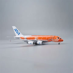 1/160 ANA Airlines Airbus A380 Orange Flying Turtle “FLYING HONU” Airplane Model 18” Decoration & Gift