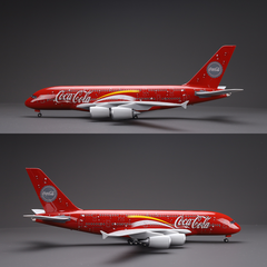 1/160 Coca Cola A380 Airplane Model 18” Decoration & Gift (LED)