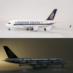 1:160 Singapore Airlines Airbus 380 Airplane Model 18” Decoration & Gift (LED)