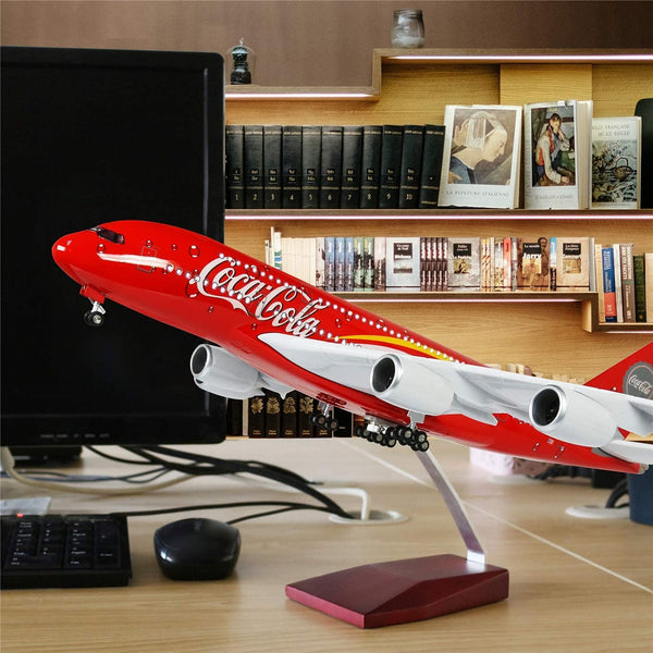 1/160 Coca Cola A380 Airplane Model 18” Decoration & Gift (LED)