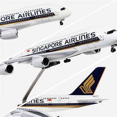 1:160 Singapore Airlines Airbus 380 Airplane Model 18” Decoration & Gift (LED)