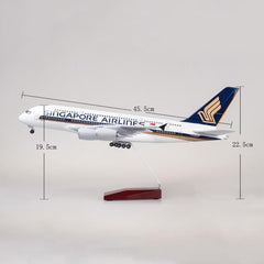1:160 Singapore Airlines Airbus 380 Airplane Model 18” Decoration & Gift (LED)