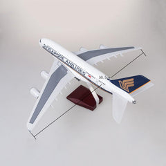 1:160 Singapore Airlines Airbus 380 Airplane Model 18” Decoration & Gift (LED)