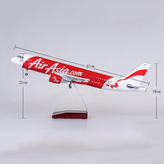 1:80 AirAsia Airbus A320 Airplane Model 18” Decoration & Gift (LED)