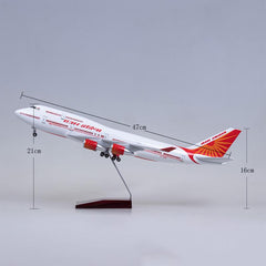 1:150 Air India Boeing 747-400 Airplane Model 18” Decoration & Gift (LED)