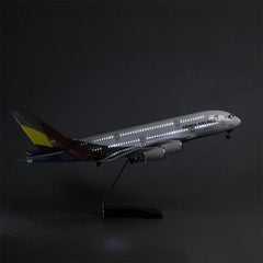 1:160 Asiana Airlines Airbus A380 Airplane Model 18” Decoration & Gift (LED)