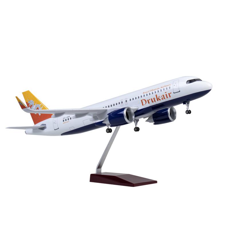 1:80 Bhutan Airlines A320NEO Airplane Model 18” Decoration & Gift (LED)