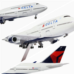 1:150 Delta Boeing 747 Airplane Model 18” Decoration & Gift (LED)