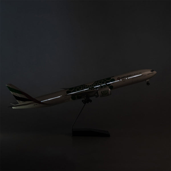 1:157 Emirates Expo Boeing 777-300 Airplane Model 18” Decoration & Gift (LED)