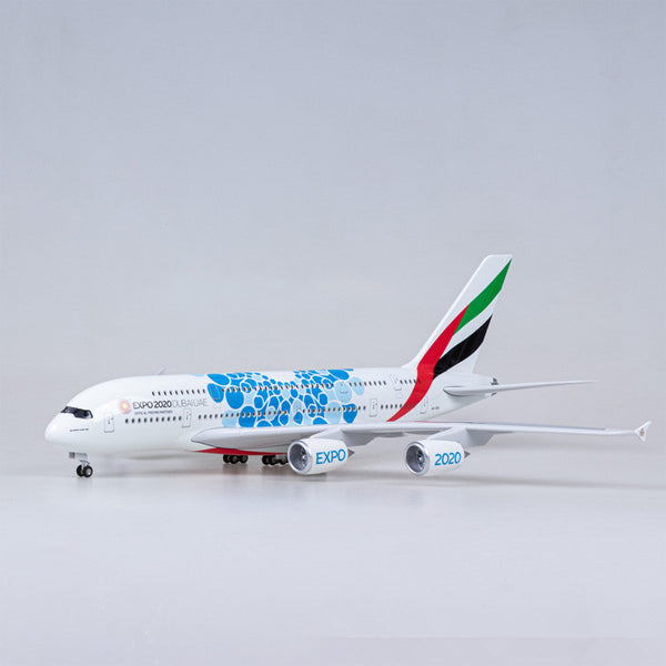 1:160 Emirates Expo A380 Airplane Model 18” Decoration & Gift (LED)