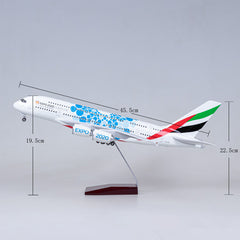 1:160 Emirates Expo A380 Airplane Model 18” Decoration & Gift (LED)