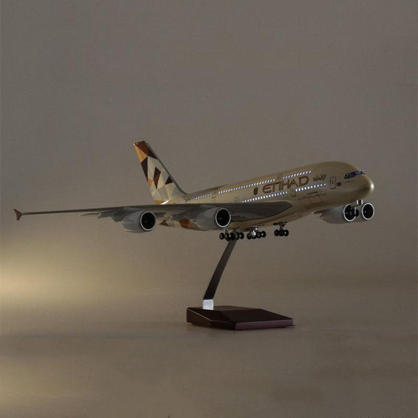 1:160 Etihad Airways Airbus 380 Airplane Model 18” Decoration & Gift (LED)