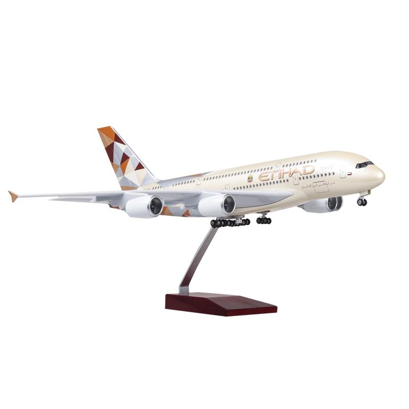 1 160 Etihad Airways Airbus 380 Airplane Model 18 Decoration Gift LED