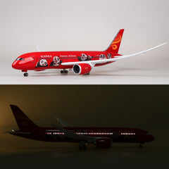 1:130 Hainan Airlines Panda Boeing 787 Airplane Model 18” Decoration & Gift (LED)