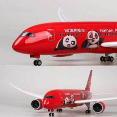1:130 Hainan Airlines Panda Boeing 787 Airplane Model 18” Decoration & Gift (LED)