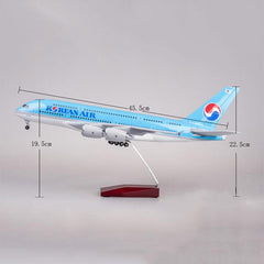 1:160 Korean Air Airbus 380 Airplane Model 18” Decoration & Gift (LED)