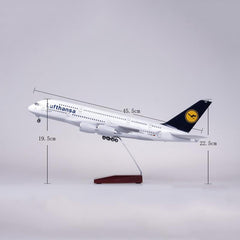 1:160 Lufthansa Airlines Airbus A380 Airplane Model 18” Decoration & Gift (LED)