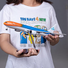 1:150 ''Orange Pride'' KLM Royal Dutch Airlines Boeing 777-300ER Airplane Model 18” Decoration & Gift (LED)