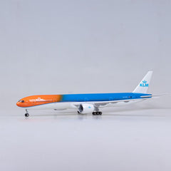 1:150 ''Orange Pride'' KLM Royal Dutch Airlines Boeing 777-300ER Airplane Model 18” Decoration & Gift (LED)