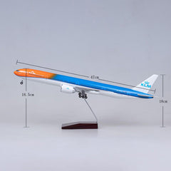 1:150 ''Orange Pride'' KLM Royal Dutch Airlines Boeing 777-300ER Airplane Model 18” Decoration & Gift (LED)