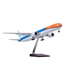 1:150 ''Orange Pride'' KLM Royal Dutch Airlines Boeing 777-300ER Airplane Model 18” Decoration & Gift (LED)
