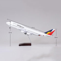 1:150 Philippine Airlines Boeing 747-400 Airplane Model 18” Decoration & Gift (LED)