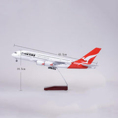 1:160 Qantas Airlines Airbus A380 Airplane Model 18” Decoration & Gift (LED)