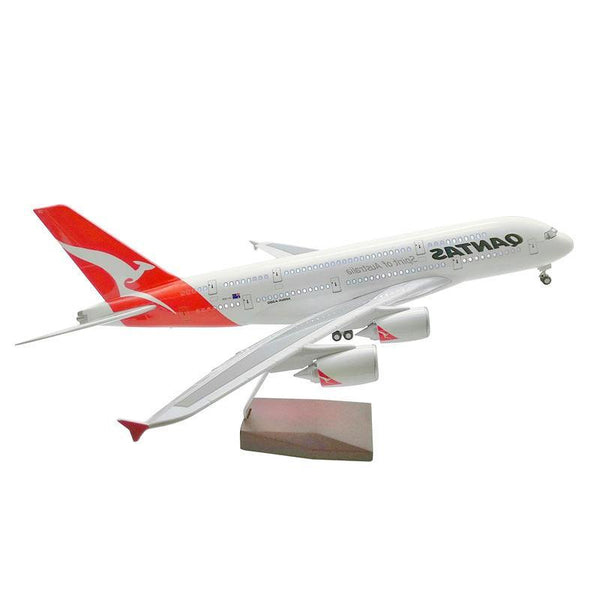 1:160 Qantas Airlines Airbus A380 Airplane Model 18” Decoration & Gift (LED)