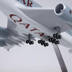 1:160 Qatar Airways Airbus 380 Airplane Model 18” Decoration & Gift (LED)