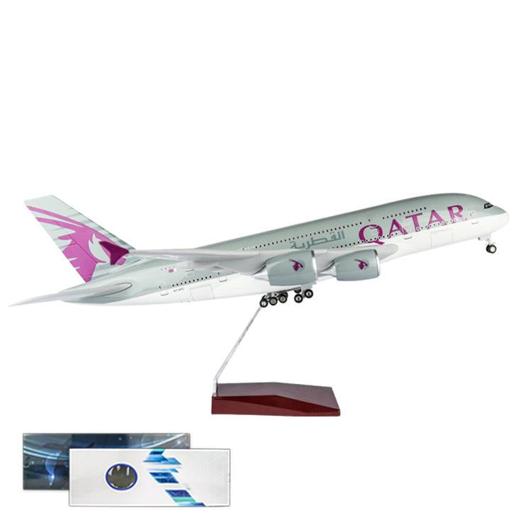 1 160 Qatar Airways Airbus 380 Airplane Model 18 Decoration Gift LED