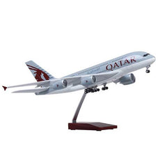 1:160 Qatar Airways Airbus 380 Airplane Model 18” Decoration & Gift (LED)