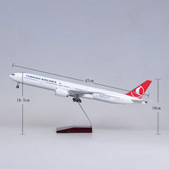 1:157 Turkish Airlines Boeing 777 Airplane Model 18” Decoration & Gift (LED)