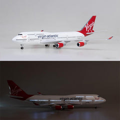 1:150 Virgin Atlantic Boeing 747-400 Airplane Model 18” Decoration & Gift (LED)