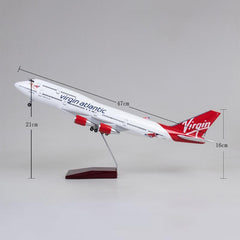 1:150 Virgin Atlantic Boeing 747-400 Airplane Model 18” Decoration & Gift (LED)