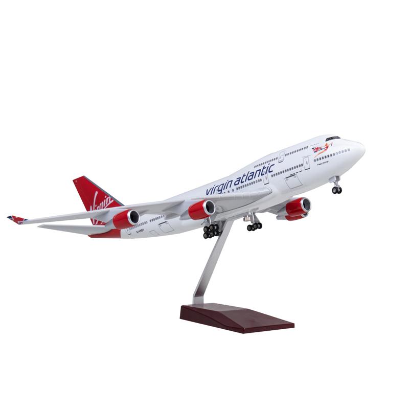 1:150 Virgin Atlantic Boeing 747-400 Airplane Model 18” Decoration & Gift (LED)