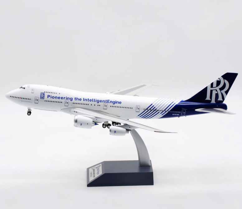 Outofprint Pioneering the IntelligentEngine Rolls-Royce Boeing B747-200 N787RR Airplane Model 1:200